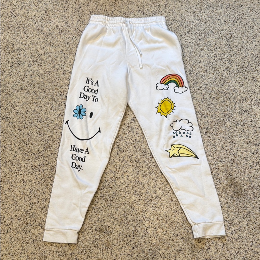 PacSun White Cartoon Graphic Joggers